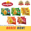 LuckyMe! Pancit Canton [80g] Instant Fried Noodles Flavor Calamansi Chili, Plain, Sweet, Hot